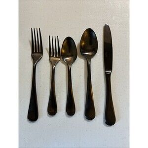 Restoration Hardware RH Flatware Cutlery Set 5 pc Baguette Rumble Antique Finish